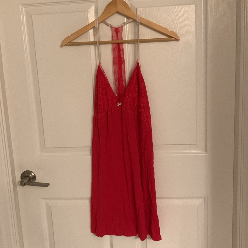 Victoria’s Secret Babydoll Red Lingerie Dress Slip-on Lacy size Large